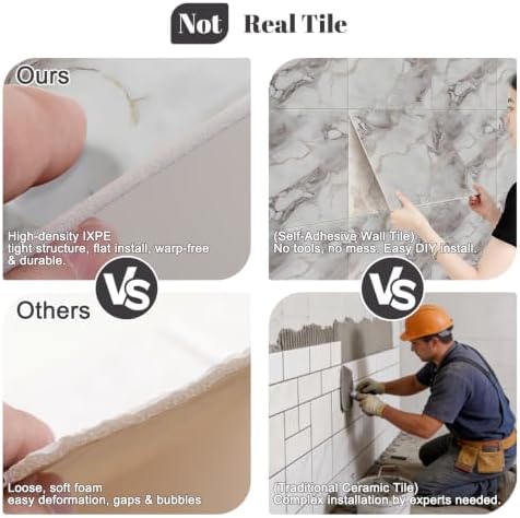 GRITHOME 20PCS Peel and Stick Backsplash Shower Tile, Easy DIY in Minutes - Image 7