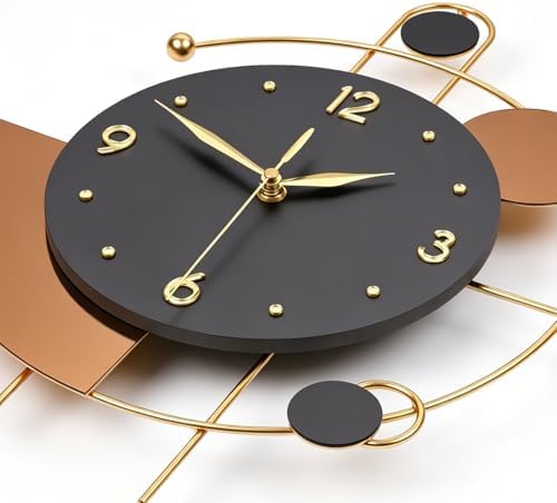 Large Modern Gold Metal Pendulum Wall Clock - Image 7