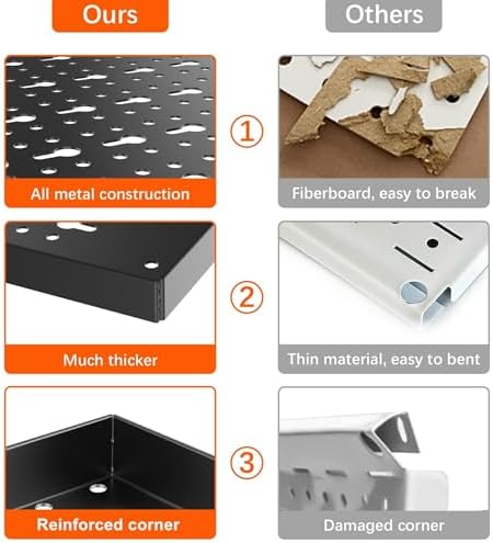 TORACK Metal Pegboard Wall Organizer 24x48 in, Tool Storage Pegboard - Image 6