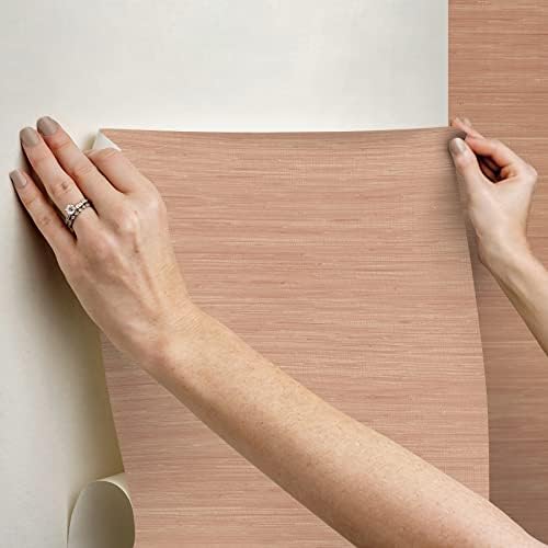 NuWallpaper x Society Social Apricot Classic Faux Grasscloth Peel & Stick - Image 7