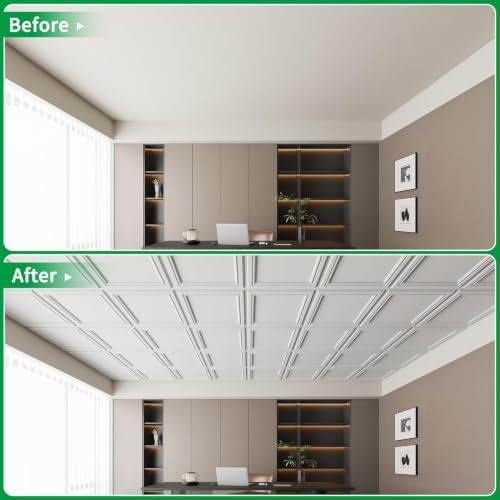 Art3d 24 Pack PVC Ceiling Tiles 24x24 Inches, Snow White - Image 7