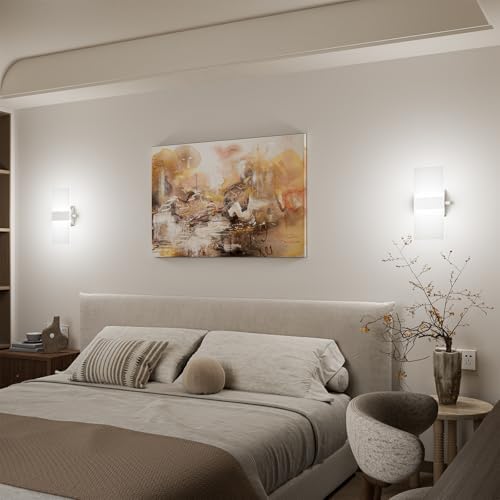 Modern Wall Sconces Set of Two, 12W Dimmable LED Wall Sconces Cool White - Image 7