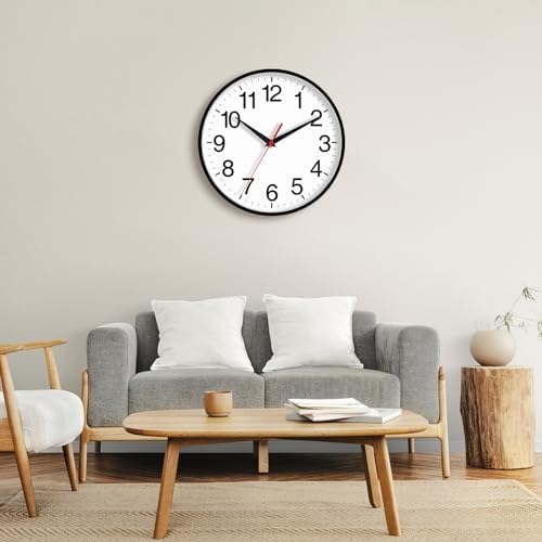 Rohioue Wall Clock Analog 16 Inch Black Battery Operated Silent Clock - Image 6