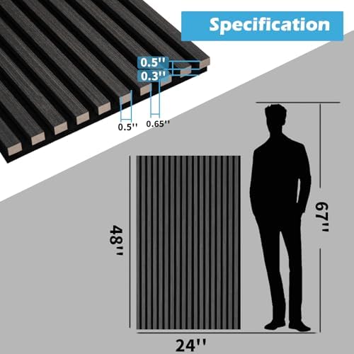 Art3d 48 x 24 in Fluted Soundproof Wood Slat Wall Panel - Image 6