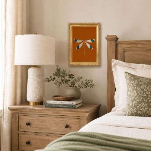 Gold Framed Dragonfly Wall Art, Antique Insect Picture Wall Decor16x12in - Image 7