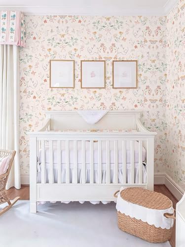 Peel and Stick Wallpaper for Nursery Pink Cute Bow Leaf Waterproof - Image 7