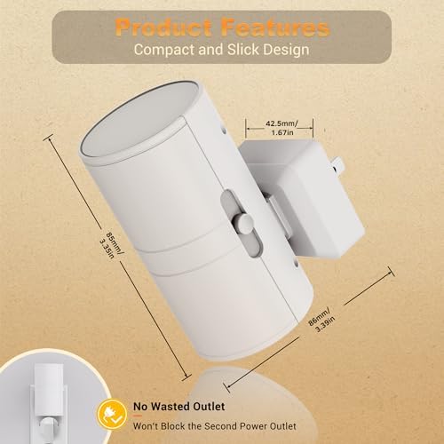 JandCase Amber Night Lights Plug into Wall, Dimmable Night Light Plug in - Image 6
