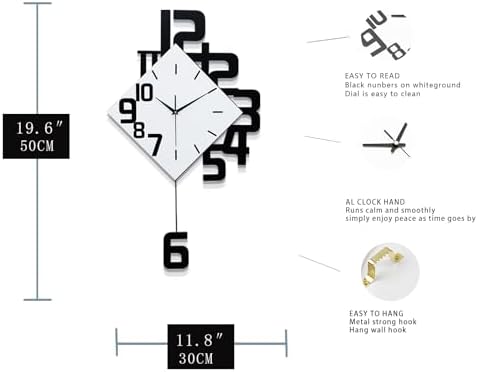 FLEBLE Wall Clock for Living Room Decor Kitchen Office Home Decor Gift - Image 6