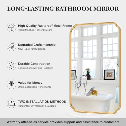Ferytange 30"x48" Gold Bathroom Mirror - Image 6