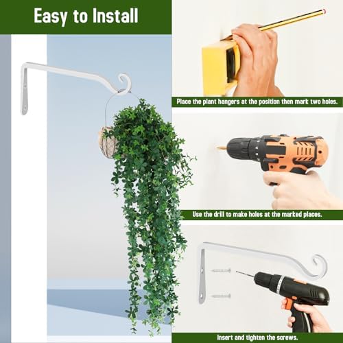 FEED GARDEN Hanging Plant Bracket 10 Inch 2 Pack, Hand-Forged Plant Hanger - Image 6