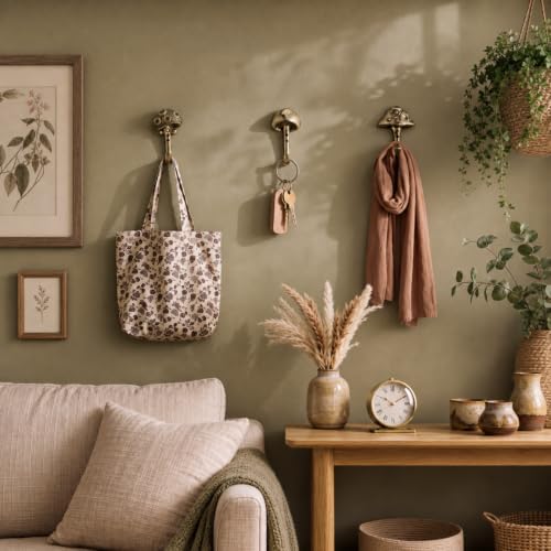 3 Pcs Mushroom Wall Hooks Decorative Iron Mushroom Shaped Hanging Hooks Wall - Image 6