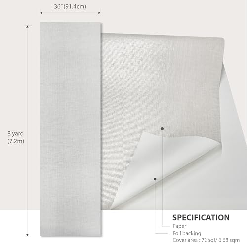 Ansehan Wallcovering W030102 Envy Collection 36" W x 8 Yard L, Natural Paper - Image 6