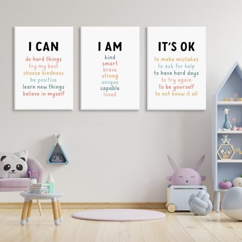 Kids Affirmation Wall Art Positive Canvas Wall Decor Inspirational Quotes - Image 7