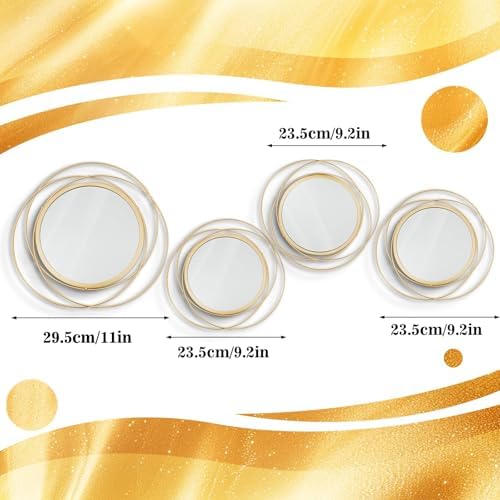 3 Set Sunburst Round Mirrors for Wall Decor Bedroom Bathroom - Image 6