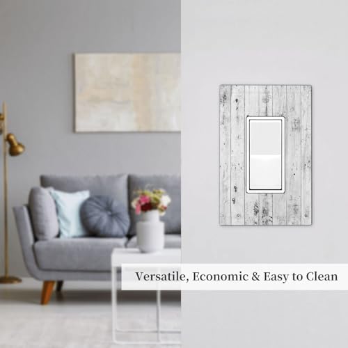 Decorative Outlet Covers Rustic White Grey Wood Grain 1 Gang Single Rocker - Image 7