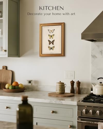 VIYYIEA Vintage Gold Framed Butterfly Wall Art, 16L x 12 Inch - Image 7