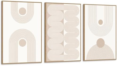 SAFERRYHOME Large Boho Neutral Abstract Beige Modern Wall Art - Image 7
