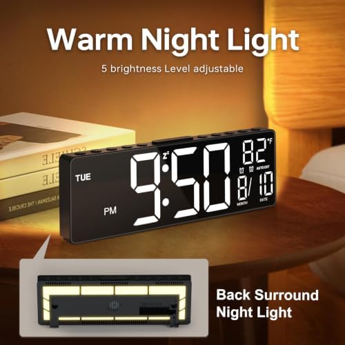 JALL 10.5'' Large Digital Alarm Clock - Image 6