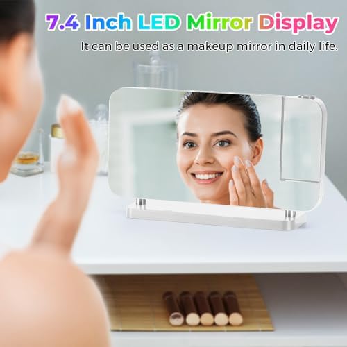 SZELAM Projection Alarm Clock, 7.4" LED Mirror Digital Clocks Large Display - Image 6