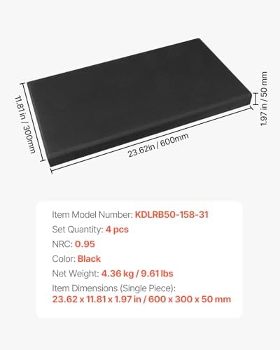 VEVOR 4 PCS Acoustic Panels, 2 inch Thick 23.6 x 11.8 inch Fiberglass Sound - Image 7
