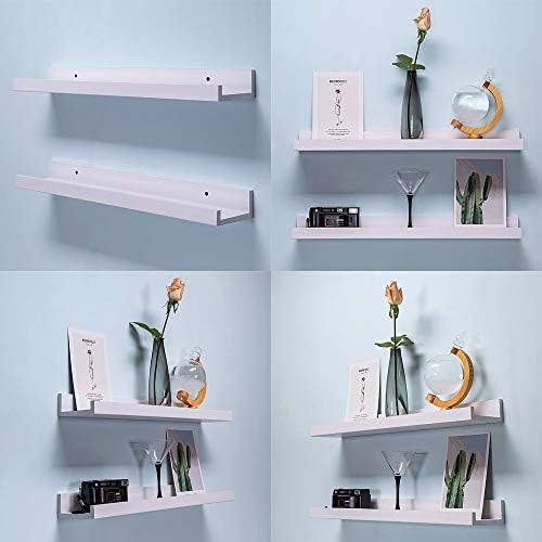 AZSKY 24 Inch Picture Ledge Shelf Floating Shelves Wall Mounted Set of 2 White - Image 5