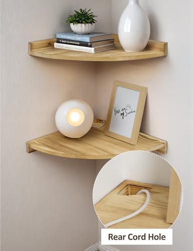 Corner Wall Shelves, Rustic Wood Floating Shelf - Image 7
