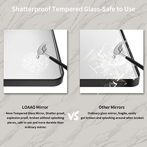 LOAAO 30X36 Inch Black Bathroom Mirror Metal Framed - Image 6