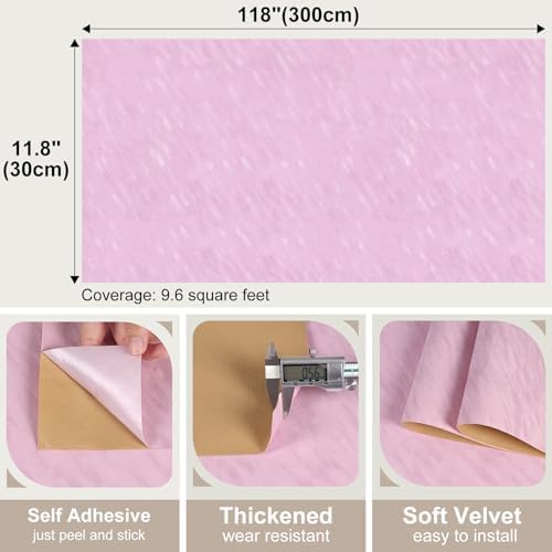 Light Pink Self Adhesive Velvet Flocking Liner Soft Fabric Contact Paper - Image 7
