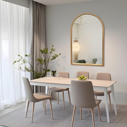 BAODANFU Traditional Wall Mirror Vintage Gold, Arched Vertical Mirrors - Image 7