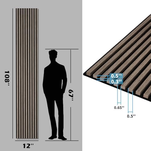 Art3d 108 x 12 in 3D Fluted Soundproof Wood Slat Wall Panel - Image 6