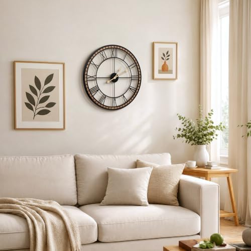 Micasso Large Modern Farmhouse Clock: 24 inch Battery Operated - Image 7
