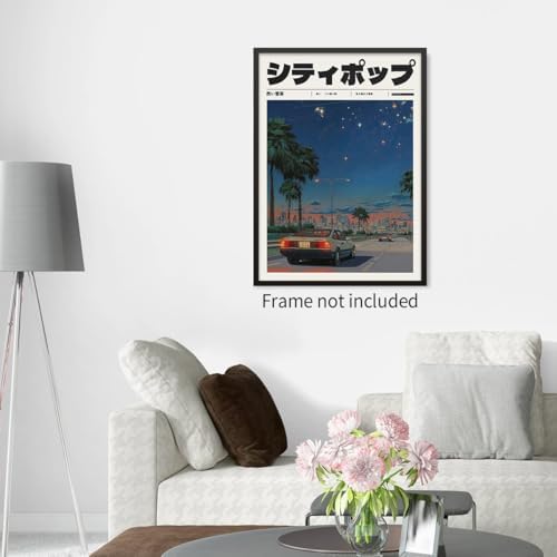 Vintage Japanese Canvas Wall Art 90s Vaporwave Aesthetic Prints Asian Music - Image 7