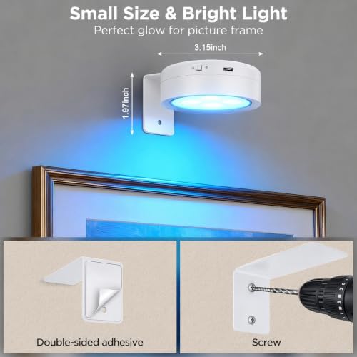 4-Pack Picture Lights for Wall, Rechargeable Wireless Poster Lights - Image 7