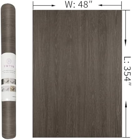 48x354inch Extra Wide Dark Brown Wood Grain Wallpaper Peel Stick Black Walnut - Image 7