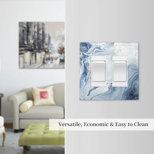 Decorative Outlet Covers Blue Marble Pattern 2 Gang Double GFCI Rocker - Image 7