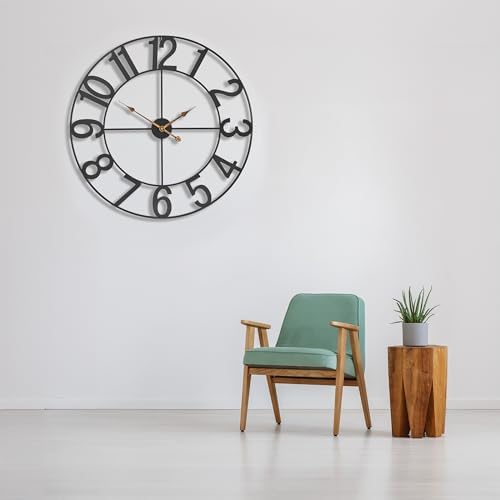 Sorbus Large Wall Clock, Metal Frame, Battery Powered - Image 6