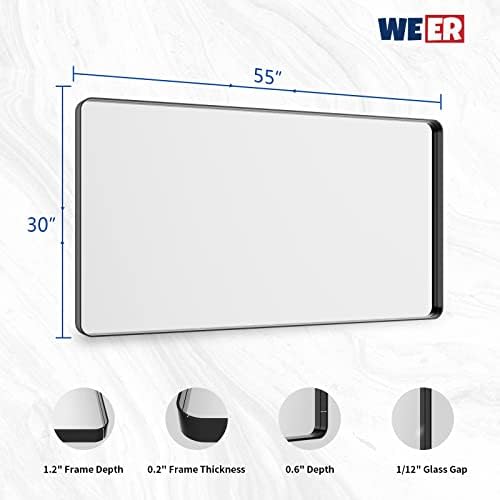 WEER Black Bathroom Vanity Mirror 55X30 Inch - Image 6