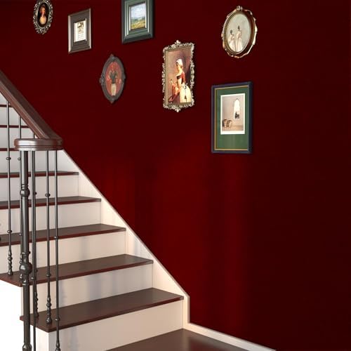 15.8"x237" Red Peel and Stick Wallpaper Burgundy Velvet Wallpaper Velvet Drawer - Image 7
