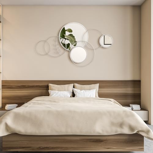 Hicarer 4 Pcs Wall Mirror Decoration Round Decorative Mirrors 41.34'' x 17.72'' - Image 6