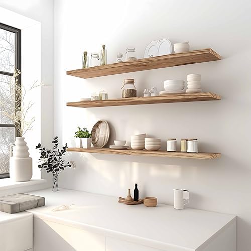 48 Inch Light Wood Floating Shelves - Image 7