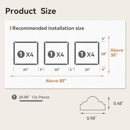 Upick Peel and Stick Wainscoting Pre-Cut Wall Molding Kit - Image 6