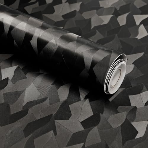 Black Textured Peel and Stick Wallpaper 23.6" x 157"– Easy to Use - Image 7