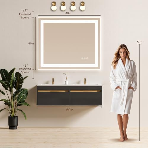 48"x40" LED Bathroom Mirror - Image 6