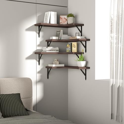 ROMGUAR CRAFT Corner Floating Shelves Wall Mounted Set of 4 - Image 7