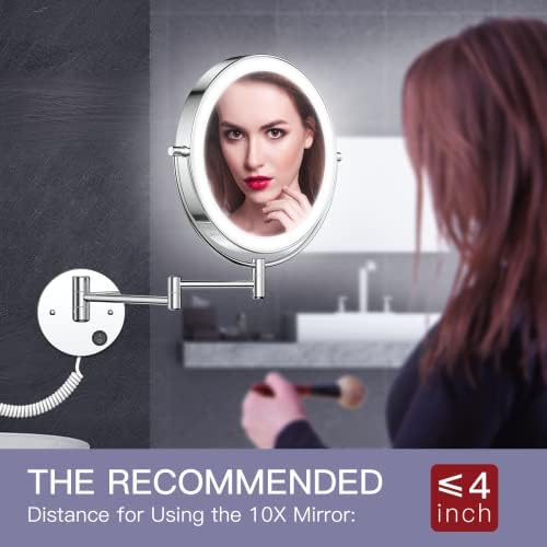 9" Large Wall Mounted LED Makeup Mirror - Image 6