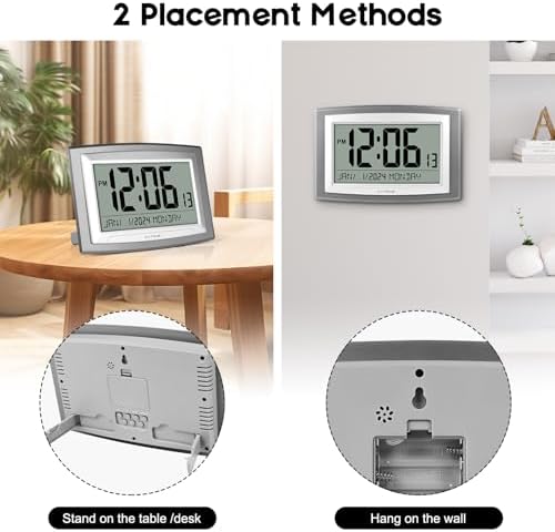 Auto Set Digital Wall Clock Battery Operated, 12.5 Inch Large Display Digital - Image 6