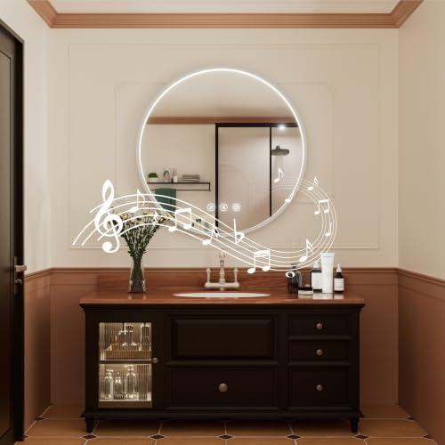 24 Inch Silver Frame Round LED Mirror - Image 6