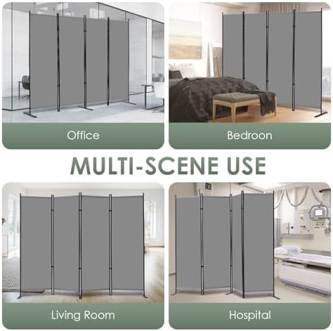 RANTILA 4 Panel Room Divider, 6 FT Folding Privacy Screen - Image 7