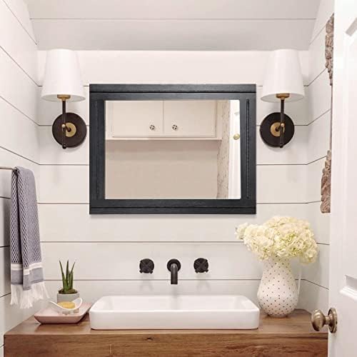AAZZKANG Black Mirrors for Wall Rectangle Wood Framed Large Hanging Mirror - Image 7