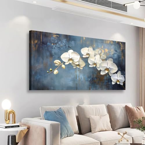 Abstract White Butterfly Orchid Canvas Wall Art - Image 7